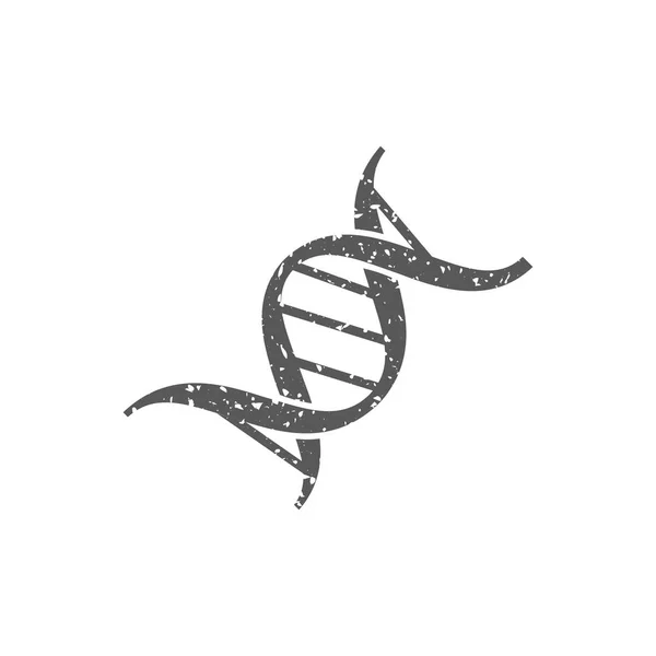 Dna Strand Icon Grunge Texture Isolated White Background — Stock Vector
