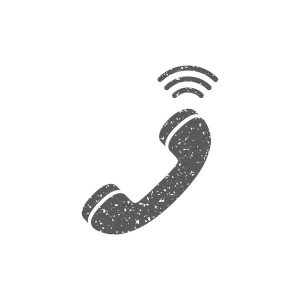 Значок Беспроводного Телефона Текстуре Гранжа Изолирован Белом Фоне — стоковый вектор