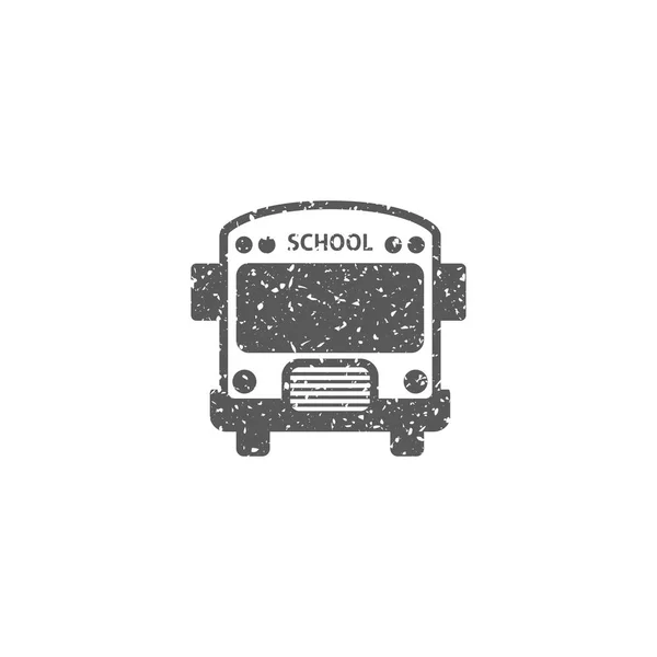Icono Autobús Escolar Textura Grunge Aislado Sobre Fondo Blanco — Archivo Imágenes Vectoriales