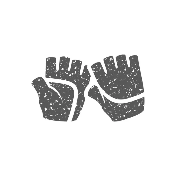 Icono Guantes Deportivos Textura Grunge Aislada Sobre Fondo Blanco — Vector de stock