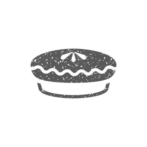 Cake Icon Grunge Texture Isolated White Background — Stock Vector