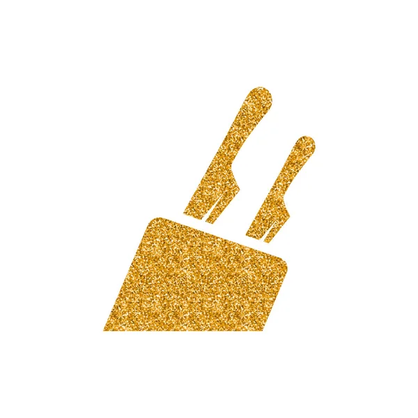 Messerhalter Symbol Goldener Glitzertextur Funkeln Luxus Stil Vektor Illustration — Stockvektor