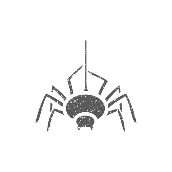 Pavouk Ikona Grunge Textury Izolovaných Bílém Pozadí — Stockový vektor
