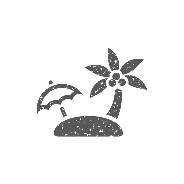 Значок Острова Гранжевій Текстурі Ізольовано Білому Тлі — стоковий вектор