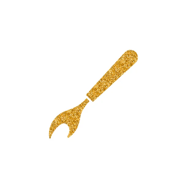 Seam Ripper Icon Gold Glitter Texture Vector Illustration — Stock Vector