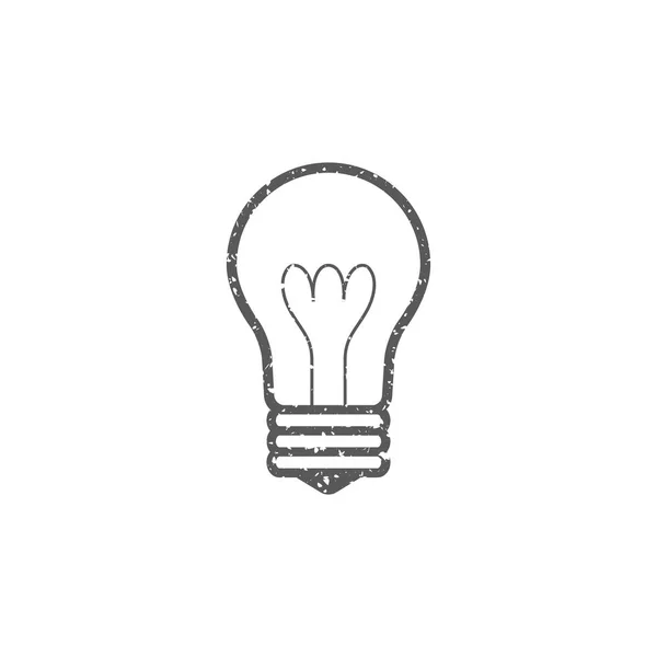Icône Ampoule Texture Grunge Isolée Sur Fond Blanc — Image vectorielle