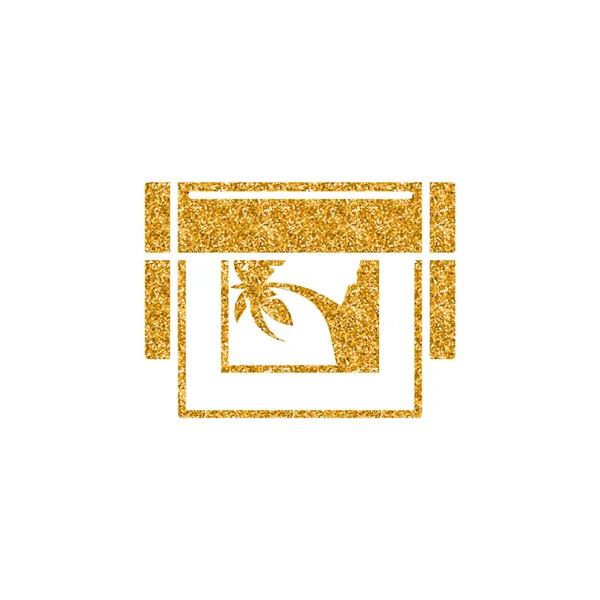 Друк Значка Доказу Золотій Текстурі Блискітки Іскра Розкішний Стиль Векторні — стоковий вектор