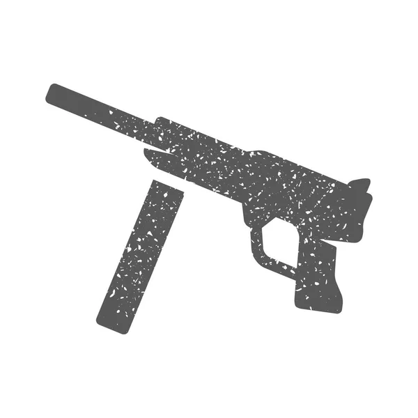 Beyaz Arka Plan Üzerinde Izole Doku Vintage Ateşli Silah Simgesi — Stok Vektör