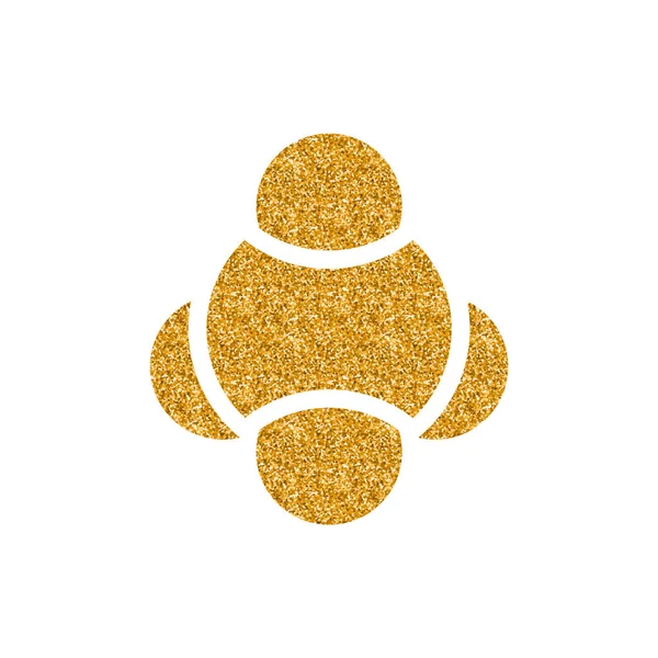 Молекулы Иконка Золотой Блеск Текстуры Векторная Иллюстрация Роскошном Стиле — стоковый вектор