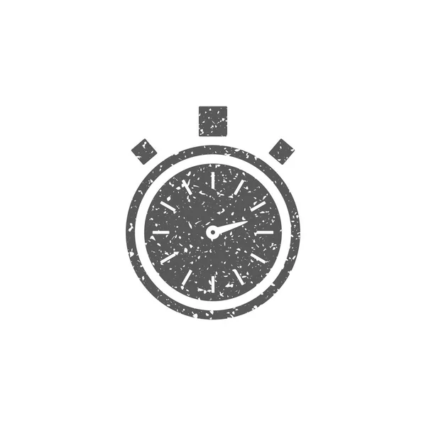 Icône Chronomètre Texture Grunge Isolée Sur Fond Blanc — Image vectorielle