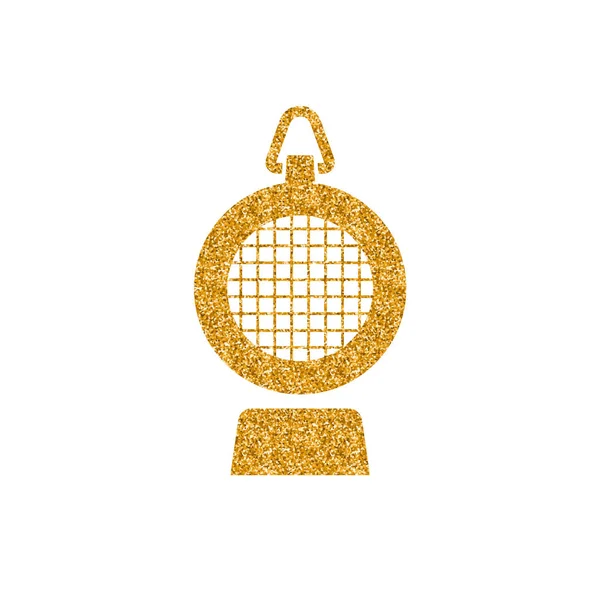 Icona Hazard Light Texture Glitter Oro Illustrazione Vettoriale Stile Lusso — Vettoriale Stock