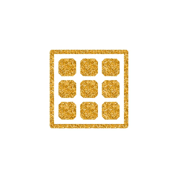 Ícone Painel Solar Ouro Brilho Textura Ilustração Vetorial —  Vetores de Stock