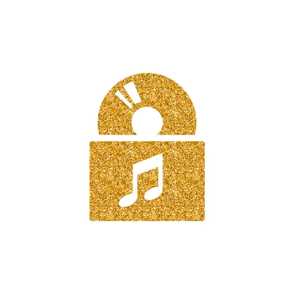 Icono Del Álbum Música Textura Brillo Dorado Sparkle Lujo Estilo — Vector de stock