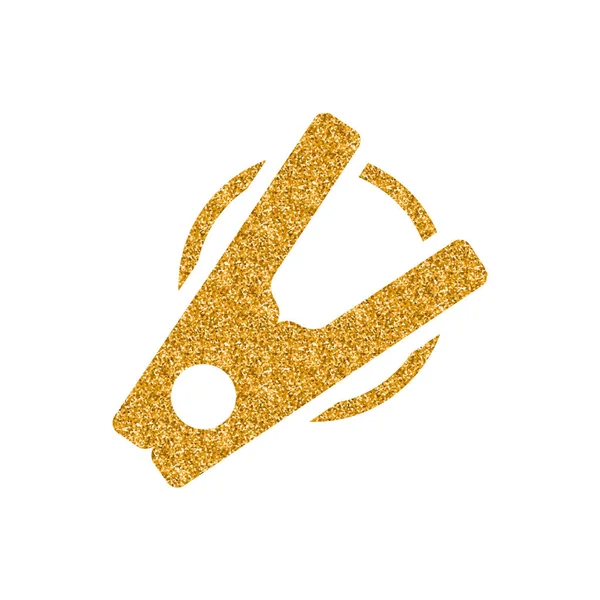 Spinacz Bielizny Ikona Złoty Brokat Tekstury Ilustracja Wektorowa — Wektor stockowy