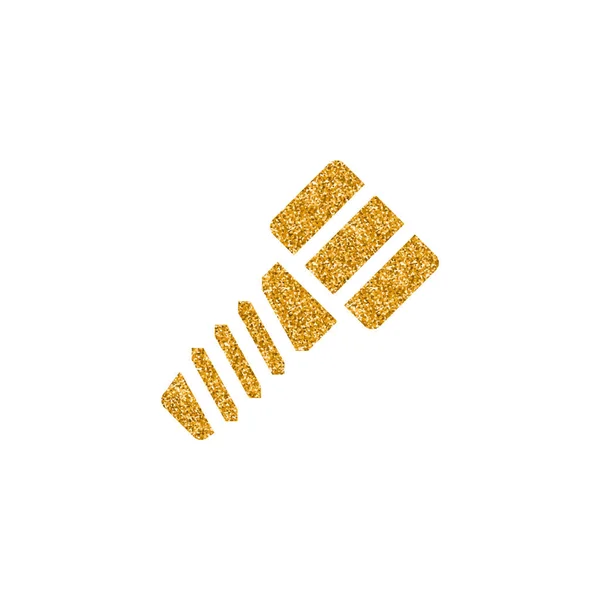 Ícone Parafuso Ouro Brilho Textura Isolada Fundo Branco —  Vetores de Stock