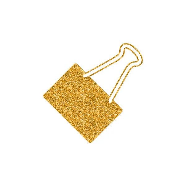 Reinder Clip Icon Gold Glitter Texture Векторная Иллюстрация — стоковый вектор