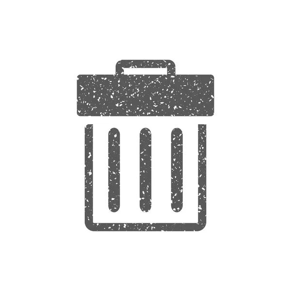 Trash Bin Icon Grunge Texture Isolated White Background — Stock Vector