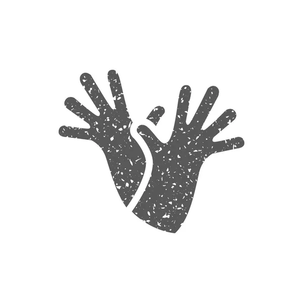 白色背景下的垃圾纹理的烹饪手套图标 — 图库矢量图片