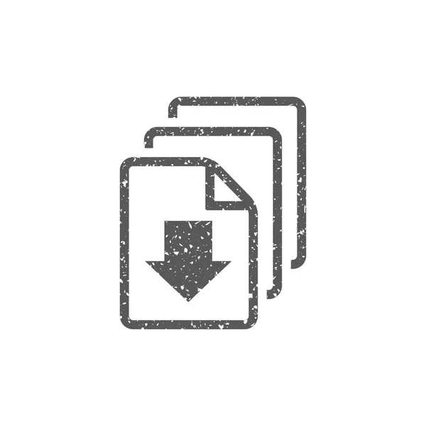 Multipla Icona Freccia Download Grunge Texture Isolato Sfondo Bianco — Vettoriale Stock