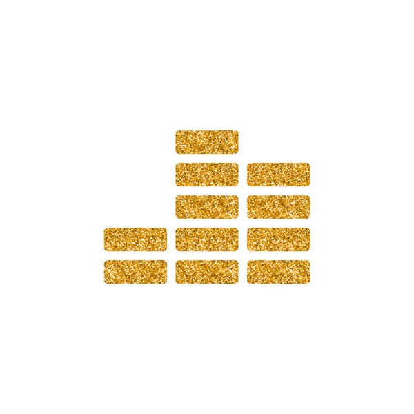 Audio Symbol Icon Gold Glitter Texture Vector Illustration — Stock Vector