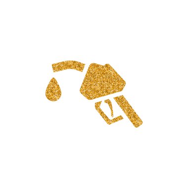 Gaz dağıtıcı simgesi altın glitter doku. Vektör çizim.