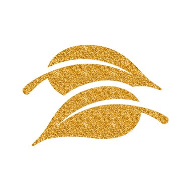 Simge altın glitter doku içinde bırakır. Işıltı lüks stil vektör çizim.