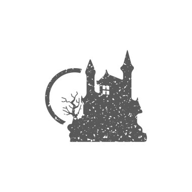 Beyaz arka plan üzerinde izole doku simgesinde karanlık Kalesi