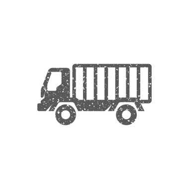 İtfaiyeci araba kamyon simgesi beyaz arka plan üzerinde izole grunge doku