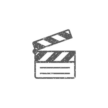 Sinema film simgesi beyaz arka plan üzerinde izole grunge doku