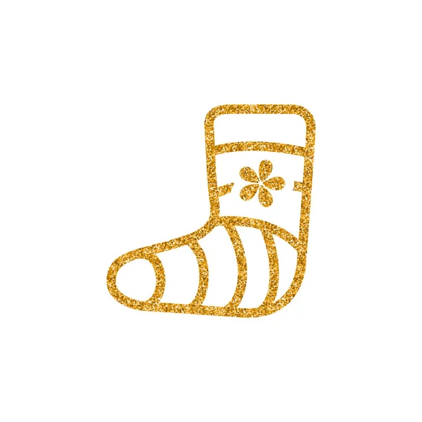 Injured Foot Icon Gold Glitter Texture Sparkle Luxury Style Vector — Stock Vector