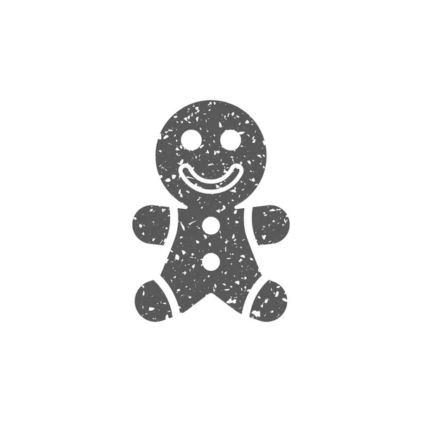 Icône Gingerman Texture Grunge Isolée Sur Fond Blanc — Image vectorielle