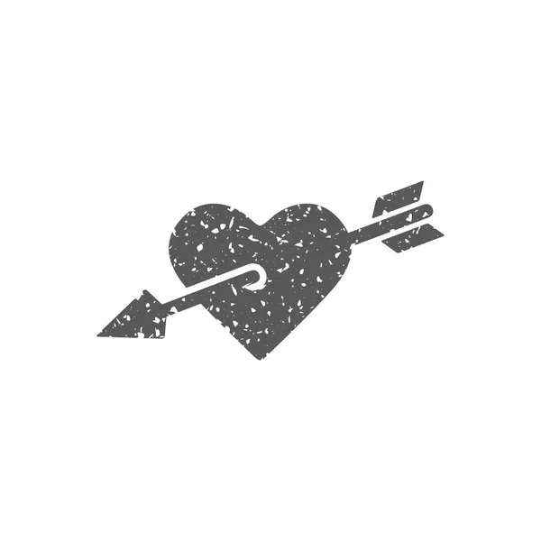 Иконка Сердца Стрелки Граненой Текстуре Векторная Иллюстрация — стоковый вектор