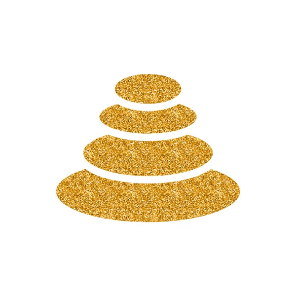 Beyaz arka plan üzerinde izole altın glitter doku yığılmış taş simgesi
