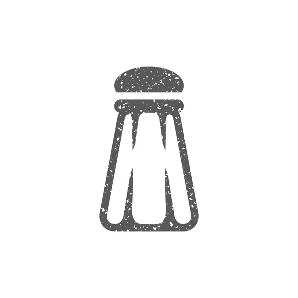 Icône Pot Poivre Texture Grunge Isolée Sur Fond Blanc — Image vectorielle