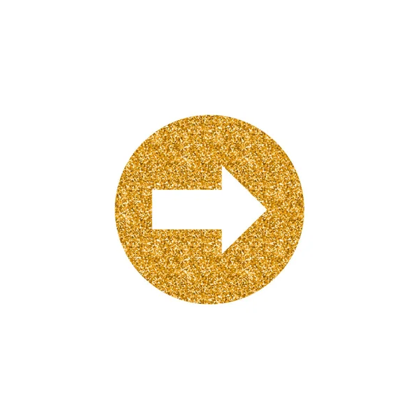 金色闪光纹理的箭头图标 矢量插图 — 图库矢量图片
