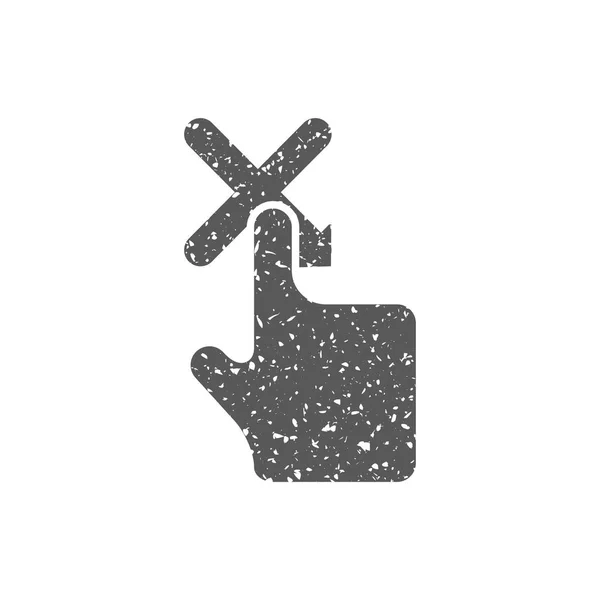 Finger Gesto Ikona Grunge Textury Izolovaných Bílém Pozadí — Stockový vektor