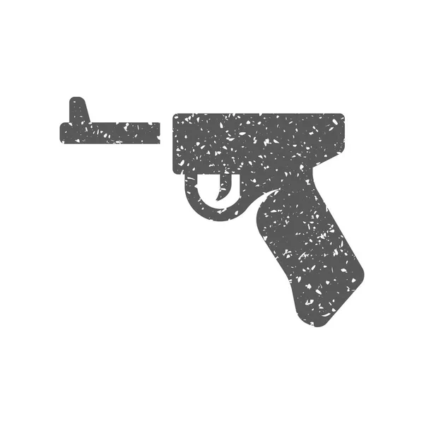 Icône Pistolet Texture Grunge Isolée Sur Fond Blanc — Image vectorielle