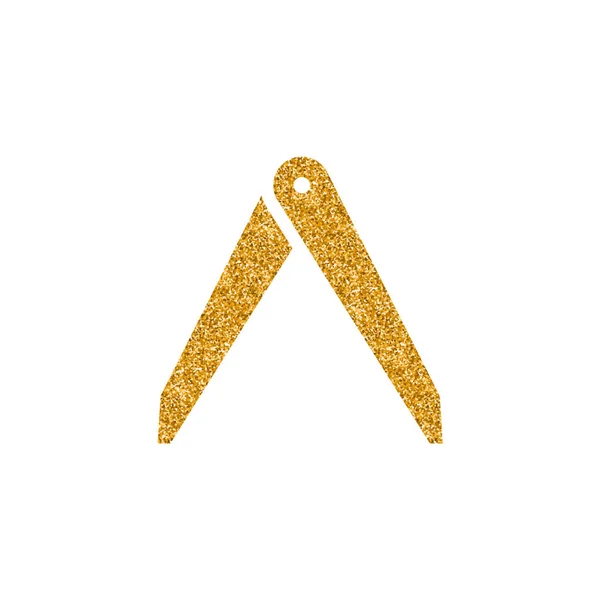 Kamera Linsenschlüssel Symbol Gold Glitzertextur Isoliert Auf Weißem Hintergrund — Stockvektor