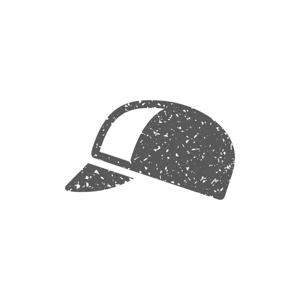 Cycling Hat Icon Grunge Texture Isolated White Background — Stock Vector