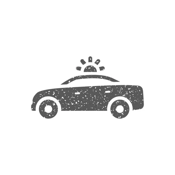 Car Icon Grunge Texture Isolated White Background — Stock Vector