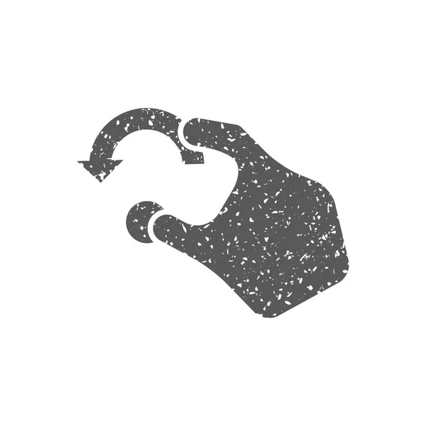 Значок Жеста Пальца Текстуре Гранжа Выделен Белом Фоне — стоковый вектор