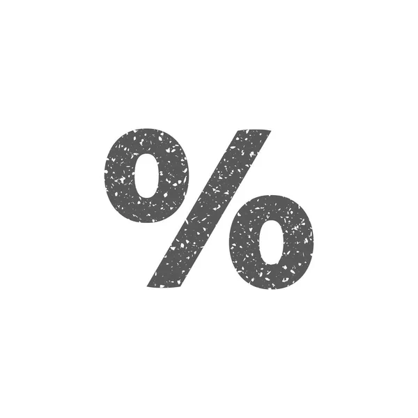 Percentage Symboolpictogram Grunge Textuur Geïsoleerd Witte Achtergrond — Stockvector