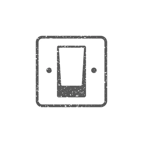Elektrische Schakelaar Pictogram Grunge Textuur Geïsoleerd Witte Achtergrond — Stockvector