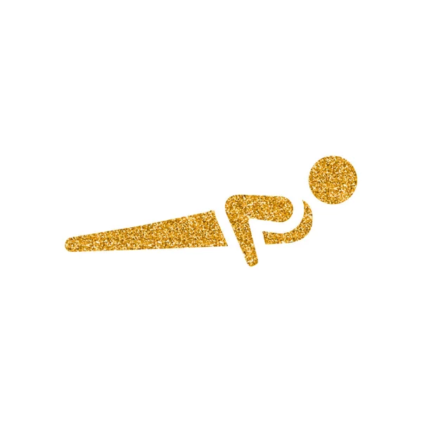 Icona Push Texture Glitter Oro Illustrazione Vettoriale — Vettoriale Stock