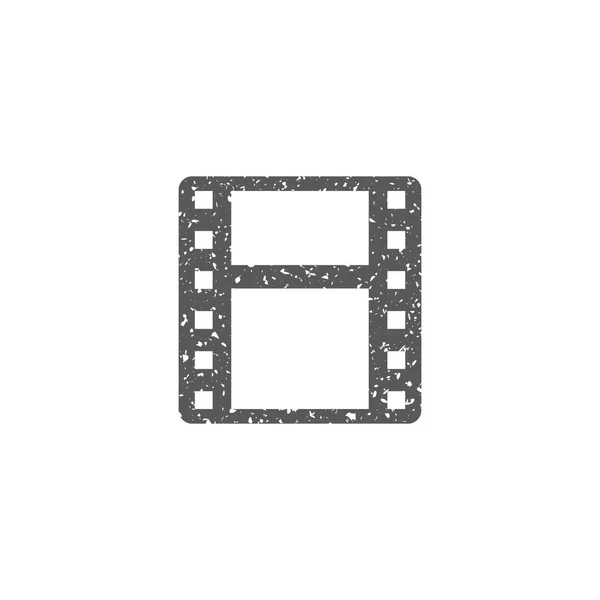 Icono Película Cine Textura Grunge Aislada Sobre Fondo Blanco — Vector de stock