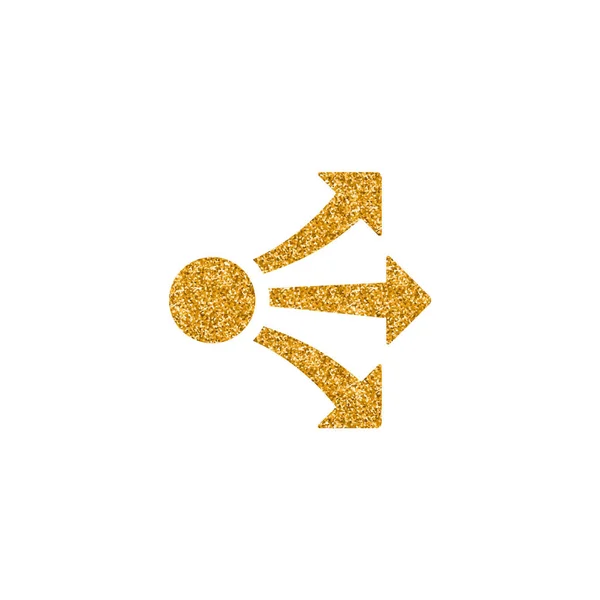 Icona Delle Frecce Propagate Nella Texture Glitter Oro Illustrazione Vettoriale — Vettoriale Stock