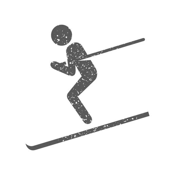 Icône Ski Isolée Sur Fond Blanc — Image vectorielle