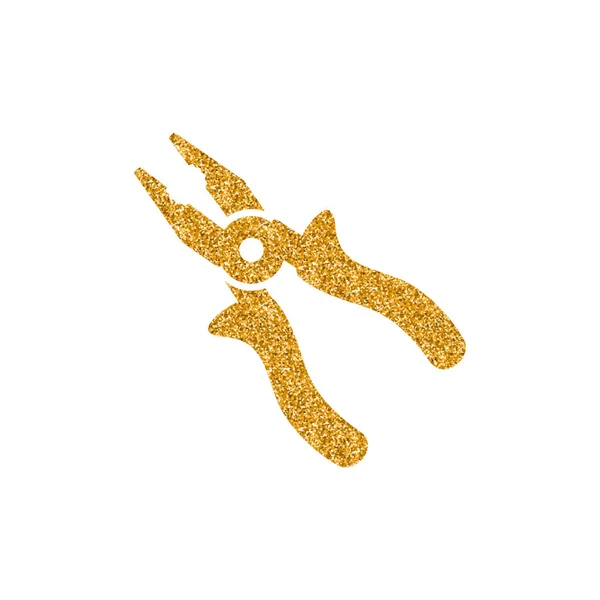 Zangen Symbol Goldglitter Textur Isoliert Auf Weißem Hintergrund — Stockvektor