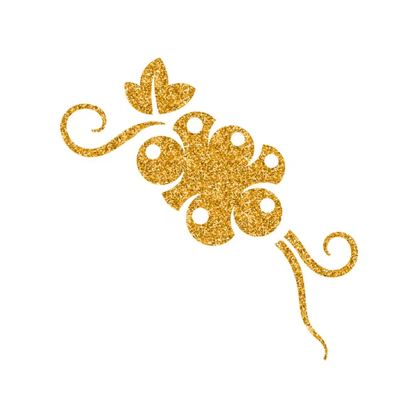 ゴールドラメ テクスチャのグレープ フルーツ アイコン ベクトル図 — ストックベクタ