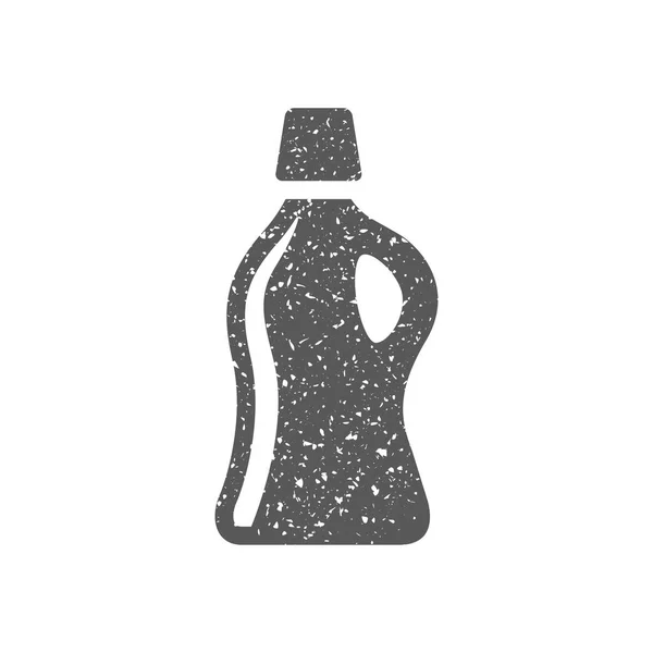 Wasmiddel Fles Pictogram Grunge Textuur Geïsoleerd Witte Achtergrond — Stockvector